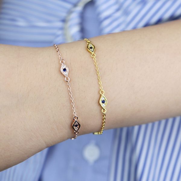

100 % 925 sterling sliver evil eyes charm chain bracelet hip hop women men lady iced out paved bling white cubic zirconia gift jewelry, Golden;silver