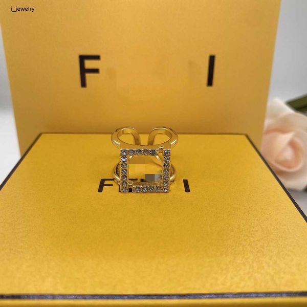 

designer ring novelty jewelry rings for women designer new inn's /f's new full diamond luxury fragrance fashion letter open ring, Silver