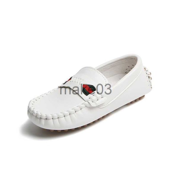 

sneakers boys simple britain style boat shoes 2022 spring new versatile casual kids fashion moccasin shoes pu stitching classic loafers j230, Black;red