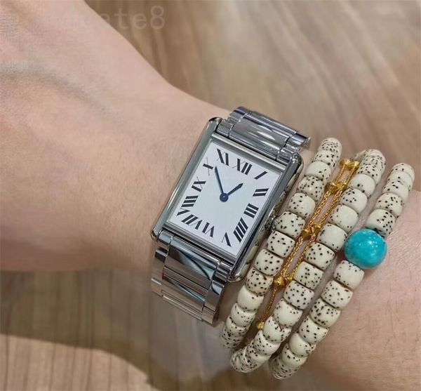 

ew factory lady watch quartz tank reloj stainless steel strap luminous fashion vintage watch waterproof swimming mens watches designer xb09, Slivery;brown