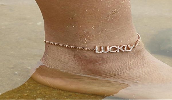 

crystal custom name spaced letter anklet handmade cz diamond gold silver initial hanging charm personalized phrase unique gift72201816426, Red;blue
