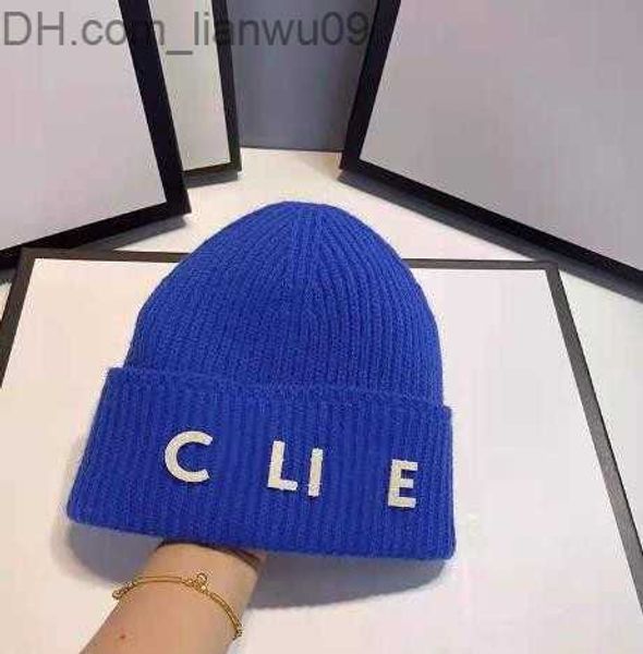 

beanie/skull caps autumn and winter internet celebrity woolen cap letters knitted hat chinese landlord hat fashion brand men and women fashi, Blue;gray
