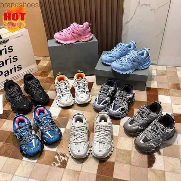 

paris track 3 3.0 designer shoes luxury brand men women casual shoes white black sneakers tess.s. gomma leather trainer nylon printed platfo