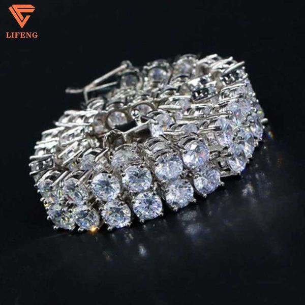 

custom tennis chain moissanite yellow vvs 925 sterling sliver colored white yellow moissanite necklace, Silver