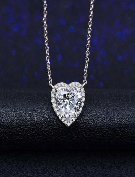 

heart love 2ct moissanite pendant 925 sterling silver charm wedding pendants necklace for women party choker jewelry gift8512239