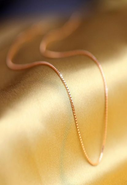 

18k rose gold plated silver jewelry fashion wild tide 18inch 10mm rose gold box chain pendant minimalist accessories8537728