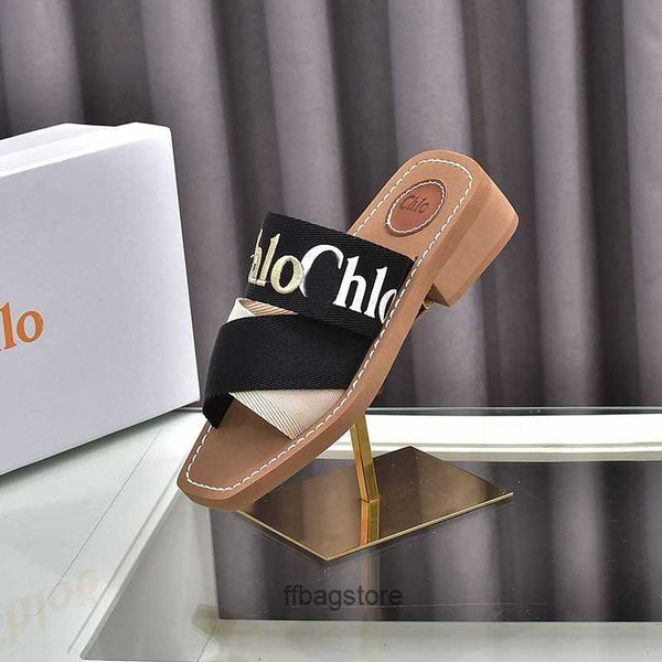 

sandals cross woodies woody shoes strap feet chole 2023 summer letter slippers brand braided ladies casual cloe thick heels slipper large wo