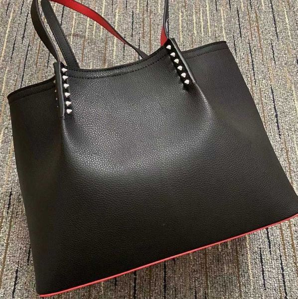 

fashion bag cabata designer totes rivet genuine leather red bottom handbag composite handbags purse shopping bag fashion goes with everythin