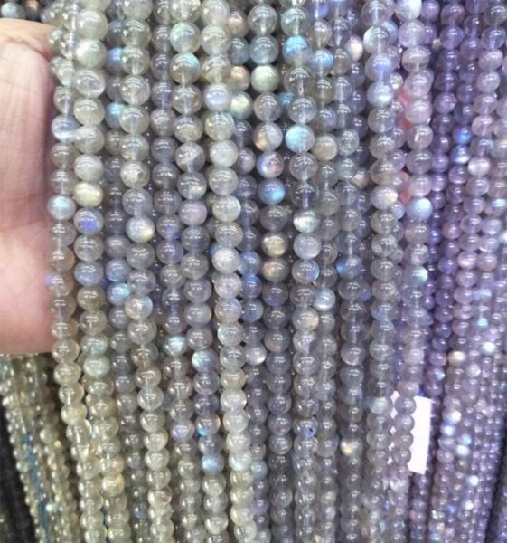 

345678mm real natural moonstone beads round loose moon stone beads diy jewelry making genuine gem stone bead 150390396724115, Black