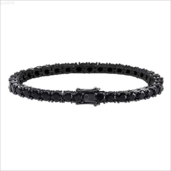 

hip hop jewelry silver black gold plated black moissanite diamond men tennis bracelet