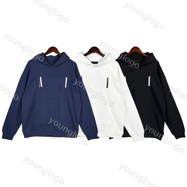 

men hip hop hoodies designer casual hoody warm sweater brand letter printed sweatshirts, Black