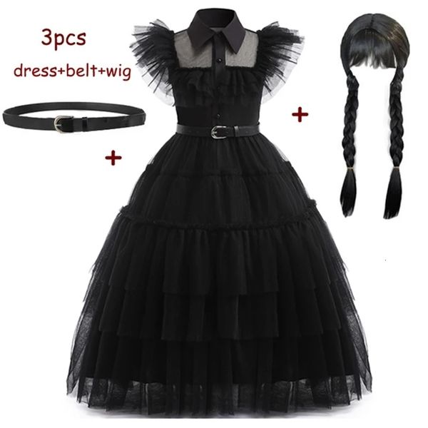 

cosplay wednesday addams costume girls for kids addam vestidos mesh party dresses carnival costume wowan halloween costume 230818, Blue