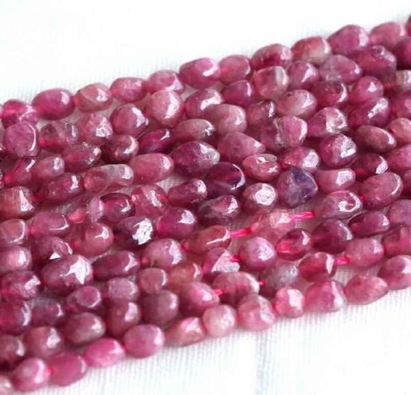 

discount natural genuine pink tourmaline nugget loose beads form 56mm fit jewelry 036836776264