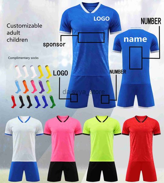 

other sporting goods football jersey set sports training suit boys' soccer jersey uniform customized suit number name sponsor x0821