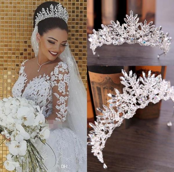 

silver bling tiaras crowns wedding hair jewelry crown crystal fashion evening prom party dresses accessories headpieces1432612
