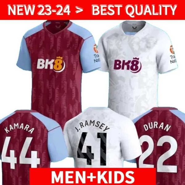 

23/24 soccer jerseys kids kit home 2023 2024 aston villas football shirt training away fans player version camisetas futbol mings mcginn bue, Black;yellow