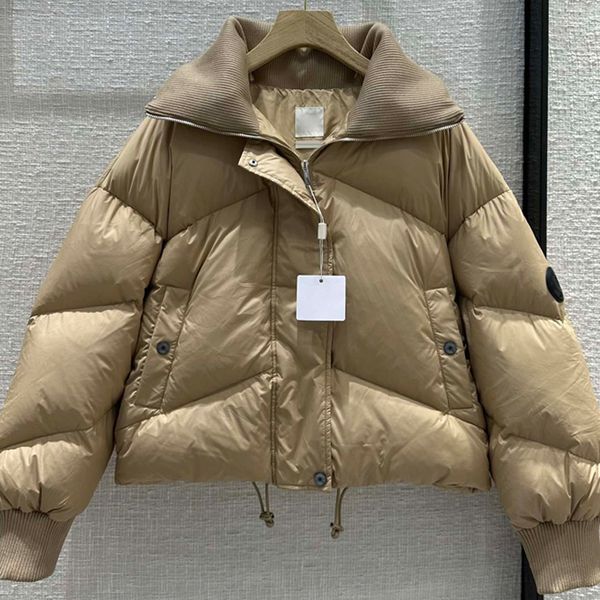 

8.18 fashion hem drawstring adjustable single breasted zipper loose duck doown jacket women, Black