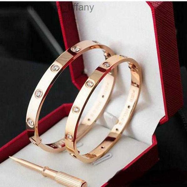 

love bracelet design bangle women men 4cz titanium steel bracelets for lover gold silver rose fashion bracelet luxury jewelry with velvet ba, Black