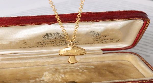 

pendant necklaces retro cute mushroom necklace for women titanium steel chain french girl teen choker dating jewelry 2021 trendy c8558805, Silver