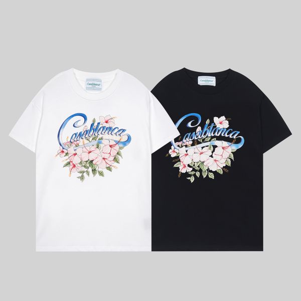 

designer t shirt men casa blanca luxury shirts mens tshirts designer women tee shirt luxe oversized casablanc shirt woman round neck cotton, White