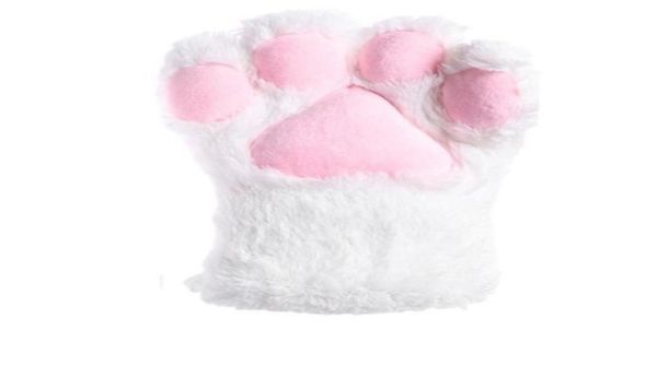

cosplay furry cat bear paw glove wolf dog fox claws gloves anime costume accessories women girls plush hand cover mittens for chri2133771, Silver