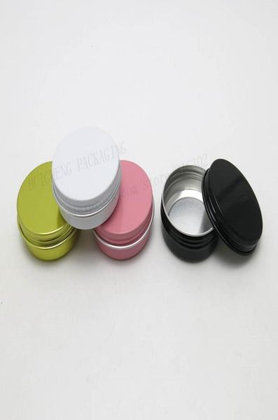 

100 x 30g aluminum metal cream make up jars 1 oz silver aluminum tin 30g cosmetic container matte black pink white gold5627682
