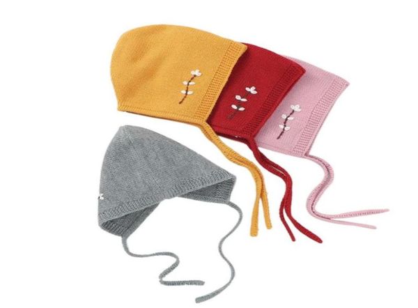 

newborn baby bonnet knit floral warm beanie cap with chin strap for infant boys and girls240u7474287, Yellow