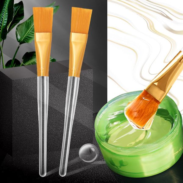 

transparent crystal rod facial mask brush cleaning mud film application beauty tools nylon soft hair flat head brush beauty