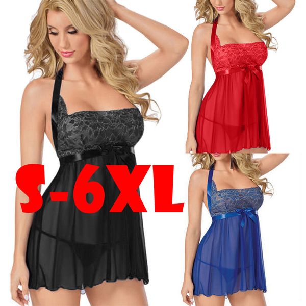 

set -6xl women plus size garter babydoll chemise blind fold lingerie lenceria sensual mujer gorditas lingerie pornos suit 230818, Red;black