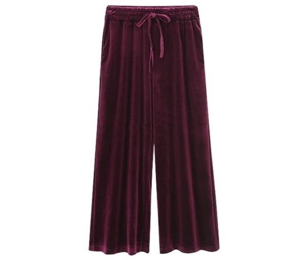 

women pants autumn winter thick velvet pants elastic waist trousers casual wide leg pants plus size black loose trousers m6xl 2016478803, Black;white