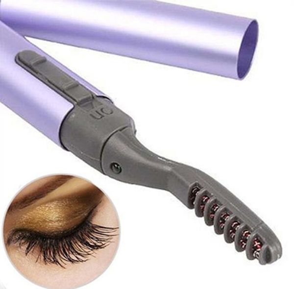 

whole new mini pen style electric heated eyelash eye lashes curler long lasting makeup kit 9956946