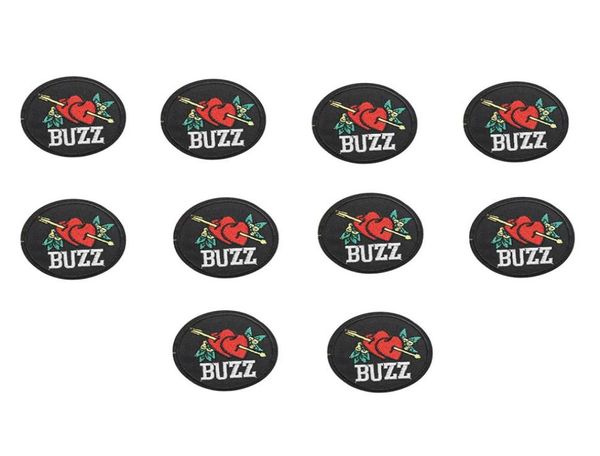 

10pcs buzz patches for clothing iron fashion embroidery patch for cloth applique sewing accessories stickers badge on clothes iron5244017, Black