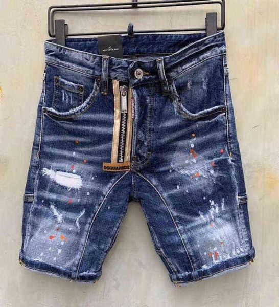 

2022 brand mens summer short jeans fashion casual slim ripped fake zipper denim shorts for men street punk blue jean shorts5744291