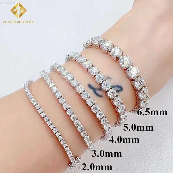 

zuanfa jewelry 3/4/5mm 925 sterling silver bracelet pass diamond tester gra certified vvs moissanite chains necklace
