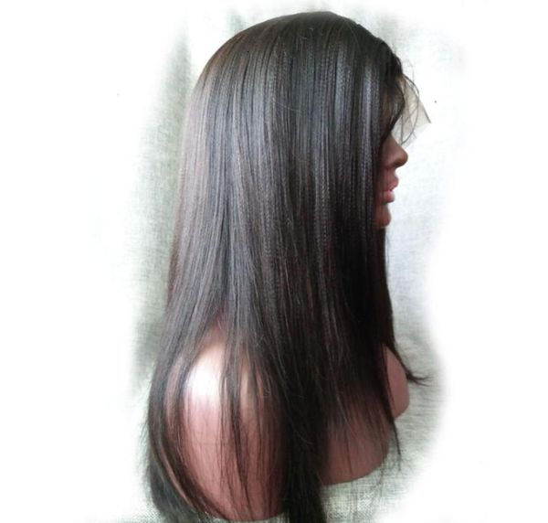 

yaki straight full lace wig remy brazilian virign human hair2620114, Black;brown