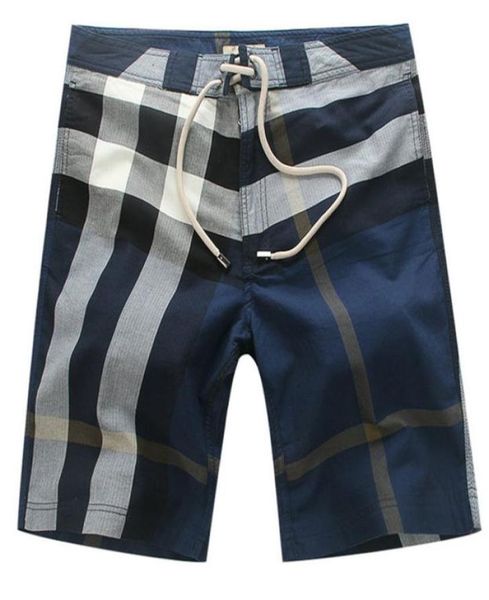 

summer british b home ice silk thin section mens color matching casual shorts plaid print outer wear trend quickdrying beach pant5353116