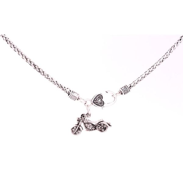 

rock style necklace crystals motorcycle rook charm pendent necklaces for women men jewelry4969431, Silver