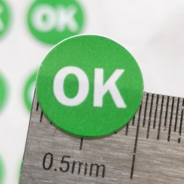 

3000pcs 10mm Green OK Sticker for Factory Manufacture Procedure Quality Inspection Label Simple Plant Processing Control Tag