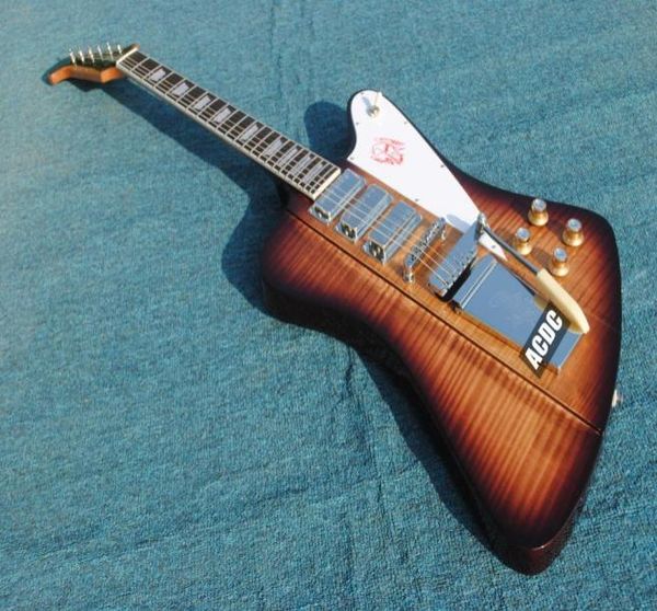 

custom shop firebird vii vintage sunburst brown flame maple electric guitar long maestro vibrola tremolo bridge mini pickups2785812