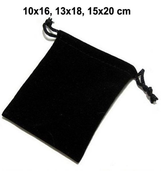 

50pcslot 10x16 13x18 15x20 cm black drawstring pouches velvet bags for jewelry christmas packaging gift bag can custom logo t208967536, Pink;blue