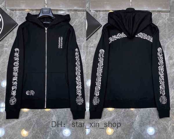 

chrome clothing designer heart hoodie chromes mens hoody clothing womens hoodies ch cross flower arm front printed horseshoe pocket 4 8smu, Black