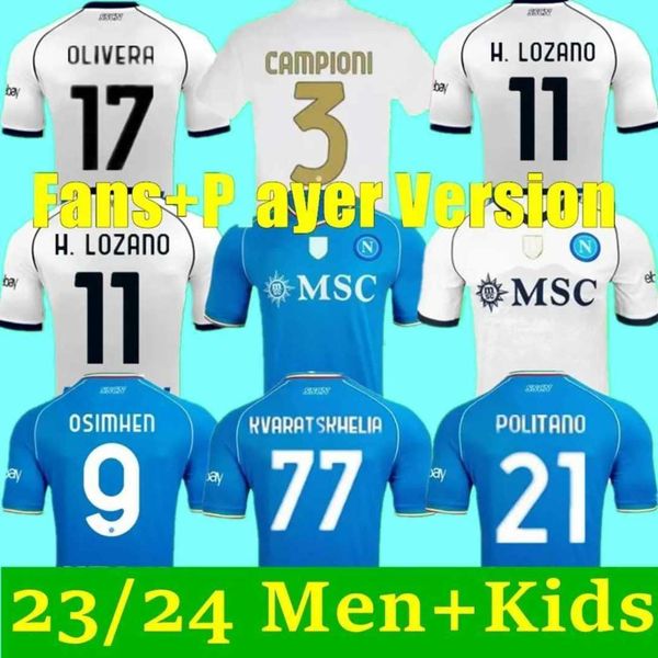 

23 24 napoli soccer jerseys men kit kids sets maglia naples 2023 2024 kvaratskhelia zielinski maradona min jae football shirt t osimhen loza, Black;yellow