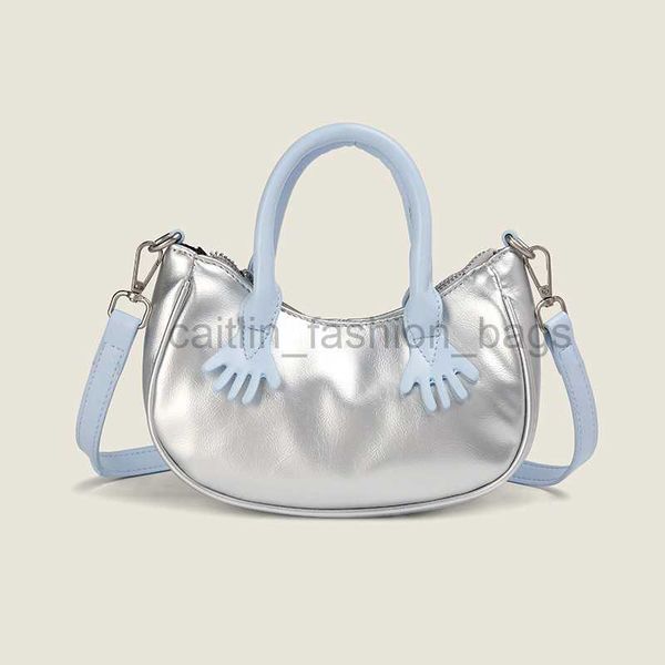 

designer bag guangzhou women's silver sky blue small handbag mini double chain diagonal straddle handheld cute crying center designer b