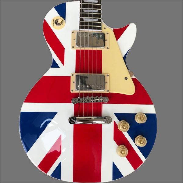 

multi-color tiger electric guitar, 2 pickup silver hardware guitar