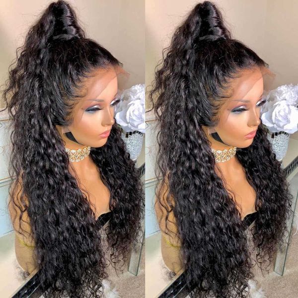 

front lace wig fashionable black small curly wig fluffy long curly hair 230818