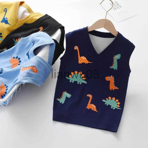 

pullover autumn winter new kids vest sweater boy and girl knitted vest for children vneck casual kids sleeveless sweaters x0818, Blue