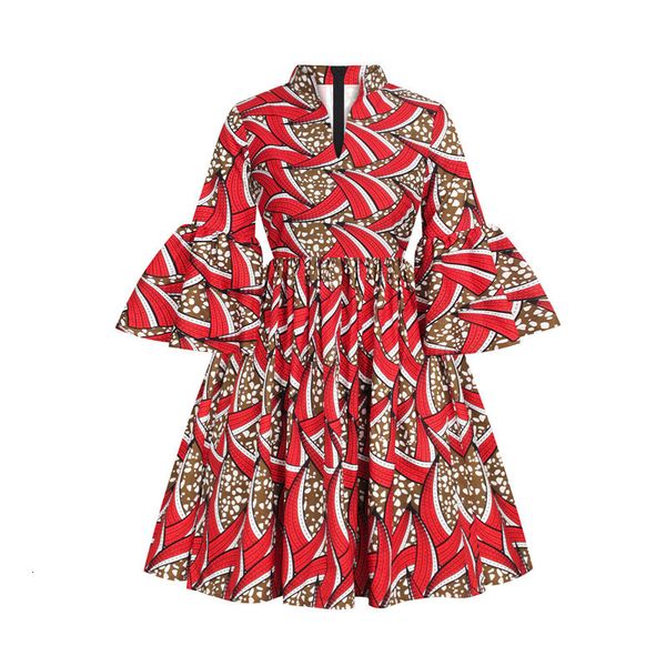 

ethnic clothing v neck mini dress women african clothes summer dashiki floral print casual party dresses for 230818, Red