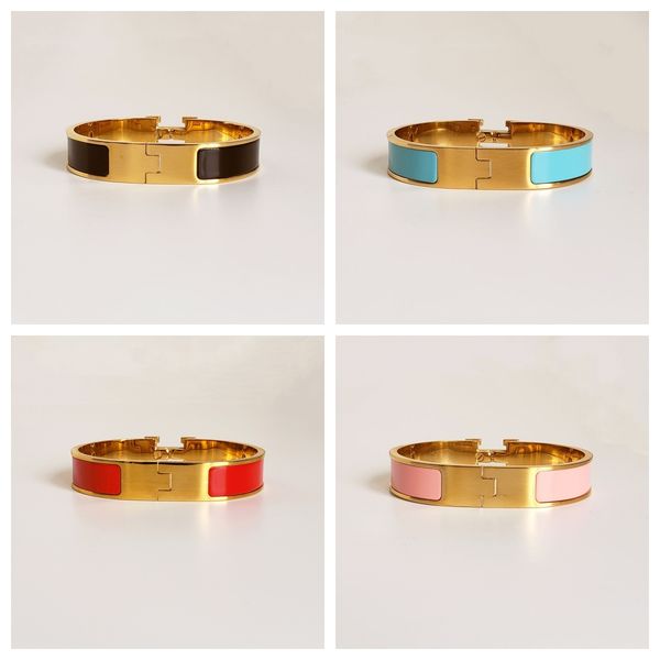 

classic bracelets designer 18k gold h letter enamel bracelet men women birthday gift mother's day jewelry holiday gift accessories, Black