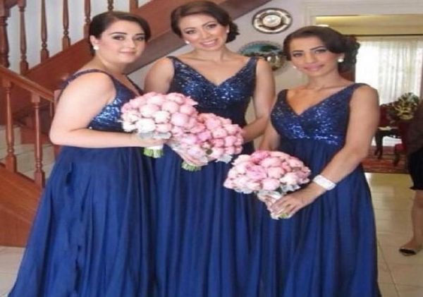 

dark blue long bridesmaid dresses deep v neck sleeveless chiffon sequins bridal dresses for wedding gowns party dresses2369208, White;pink