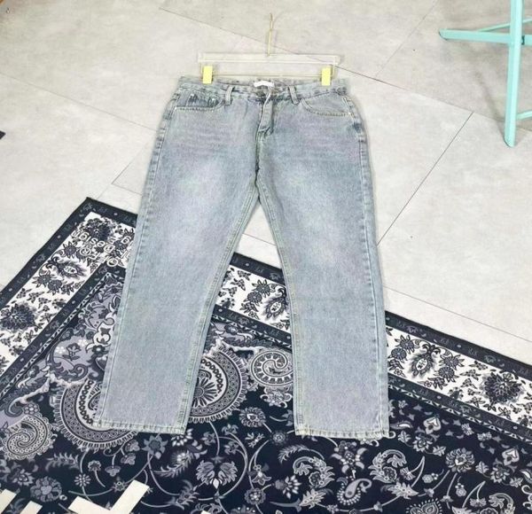 

luxury designer jeans high street pa letter printing washed jeans ins super fire mens womens couple casual trousers fashion straig9262780, Blue